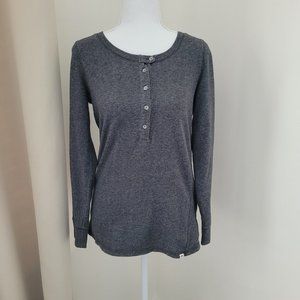 Roots Canada basic heather grey marled long sleeve top